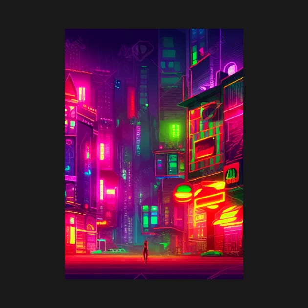 Japan Neon City Lights by star trek fanart and more