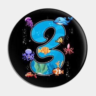 3rd birthday aquarium Pin