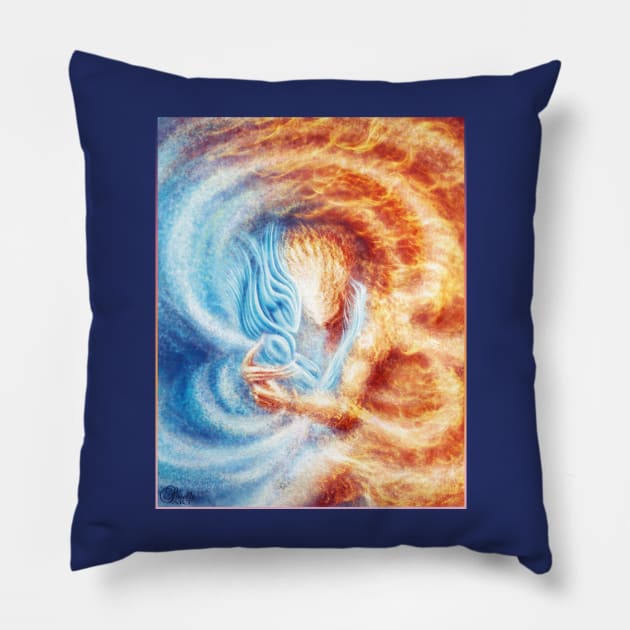 Fire and Ice (cropped, portrait format) Pillow by Sirielle