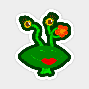 Funny Frog flower Magnet