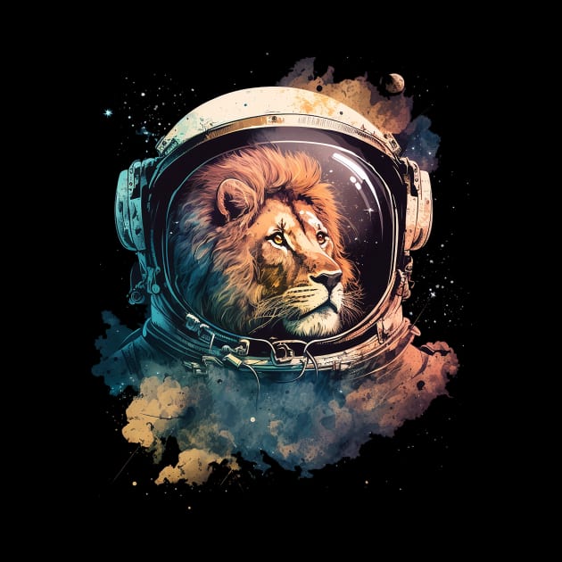 space lion by a cat cooking