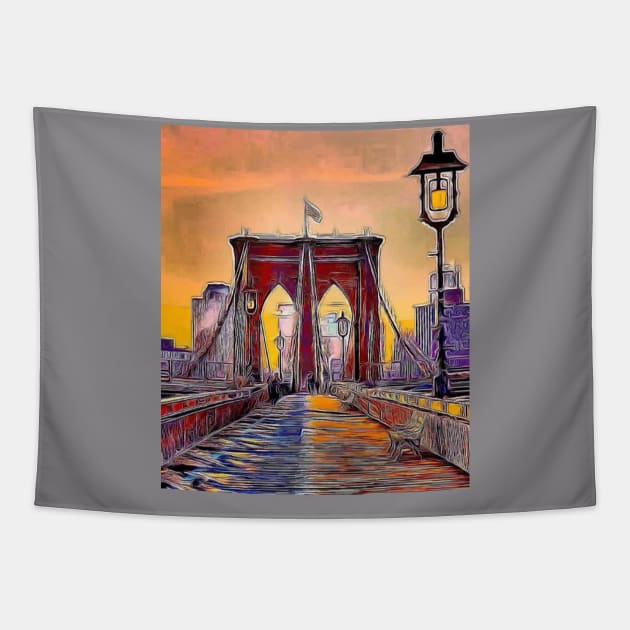 Brooklyn Bridge by Bellino Tapestry by TRUMP STUFF