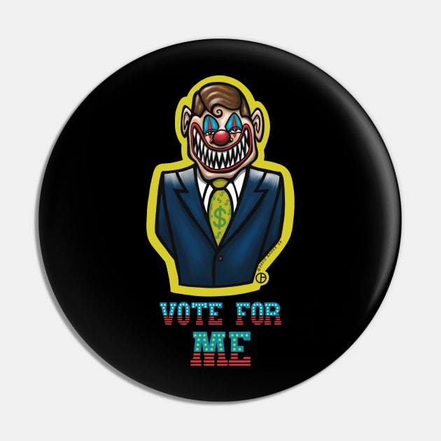 Clown Politician Pin by Art from the Blue Room