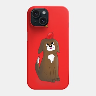 Dog with Falling Leaves Phone Case