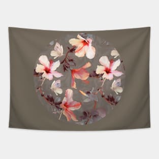 Coral Hibiscus Tapestry