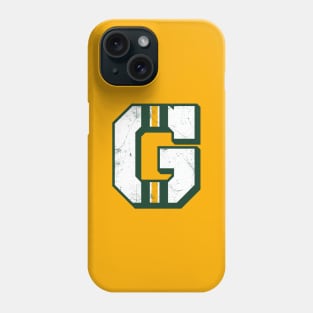 Green Bay G, vintage - yellow Phone Case