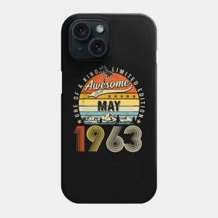 Awesome Since May 1963 Vintage 60th Birthday Phone Case