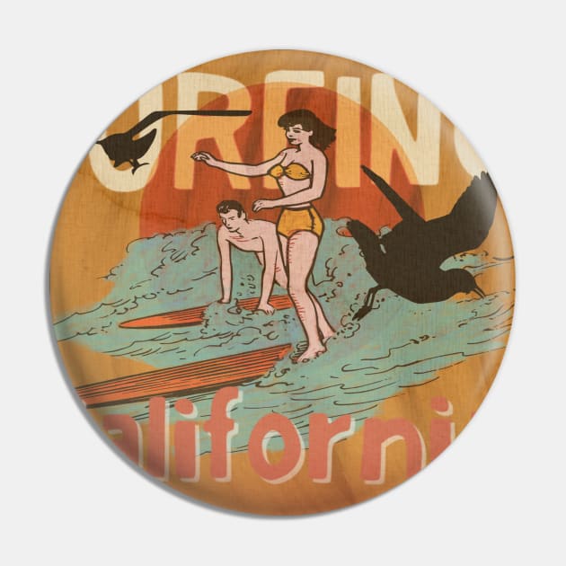 surfing california vintage poster Pin by SpaceWiz95