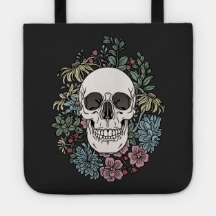 Skull and flowers Tote