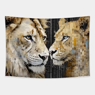 Lion Animal Art Decor Paint Mosaic Tapestry