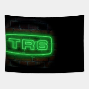 Triumph TR6 classic car emblem neon Tapestry