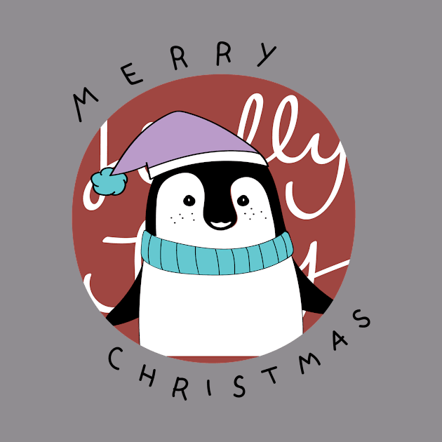 Christmas penguin ornament illustration by ivaostrogonac