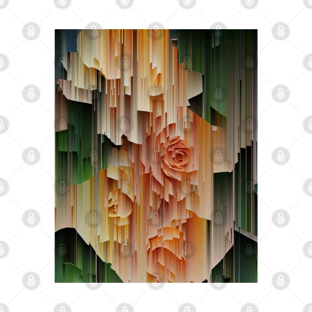 Glitched Orange Roses by JillyBeanDesign