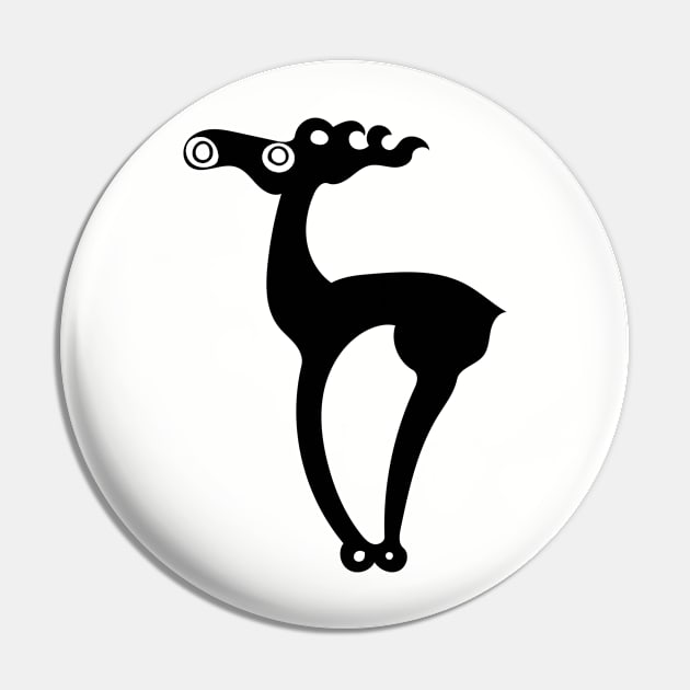 Deer in a Flying Gallop IV - Timeless Abstraction Pin by LeahHa