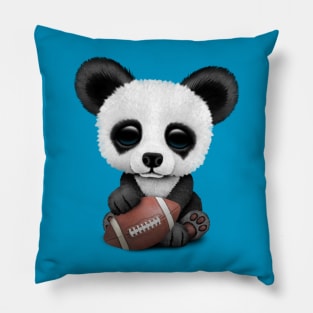 Cute Baby Panda Playing With Football Pillow