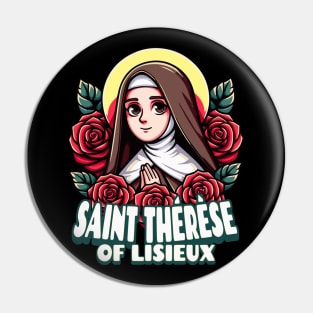 St Therese of Lisieux Little Flower Rose Catholic Saint Pin