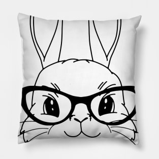 Funny and Cute  Rabbit ,happy Easter cartoon, Cartoon style Pillow