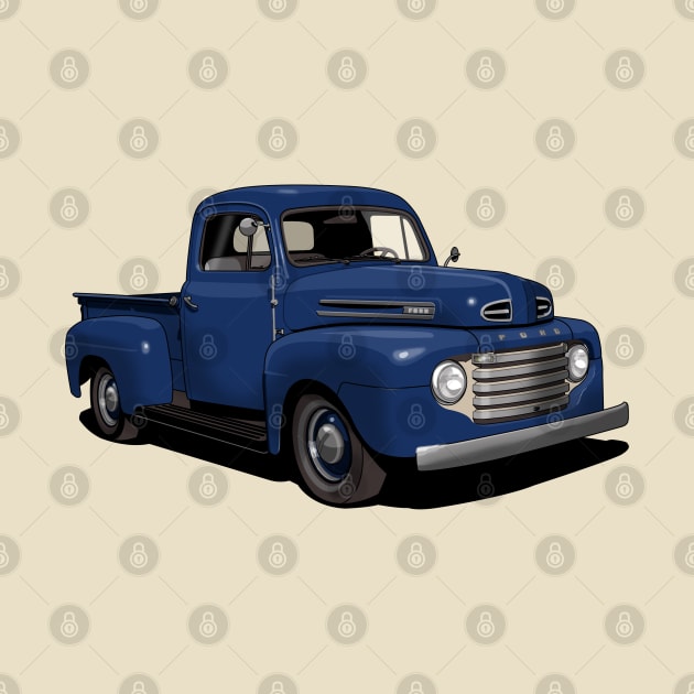 1950 Ford F1 Pickup Truck in dark blue by candcretro