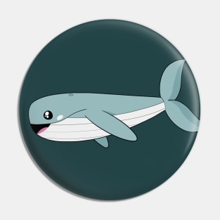 Blue Whale Cartoon Pin