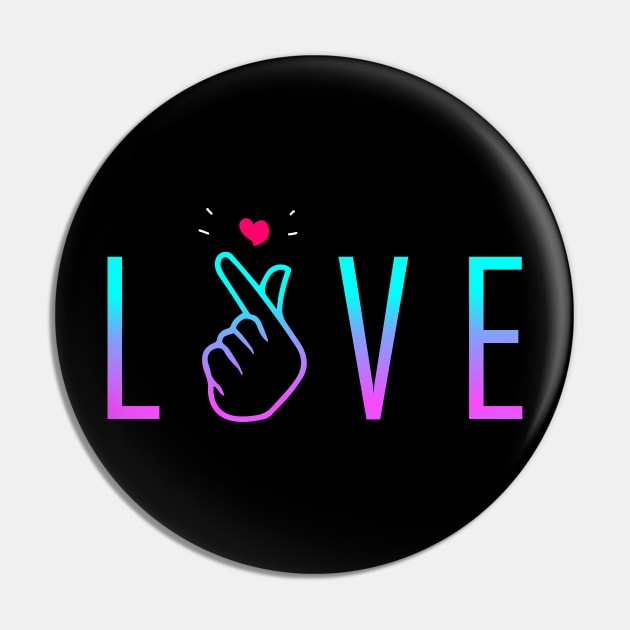 K-Pop K-Drama Korean Saranghae - I love you Finger Pin by TuuliTuule