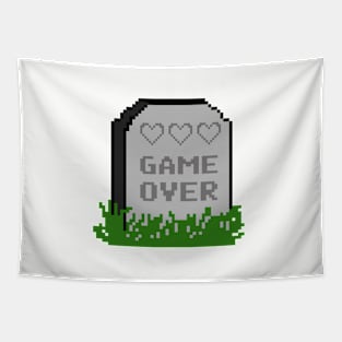 Game Over Tombstone 8bit Tapestry