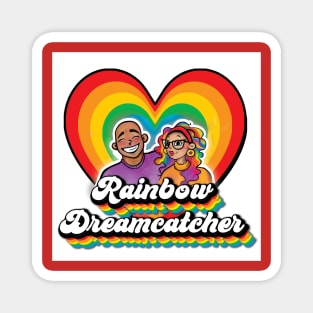 Rainbow Dreamcatcher Heart Logo Magnet