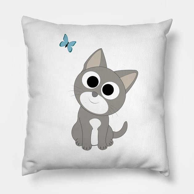 Cute kitten Pillow by TanyaHoma