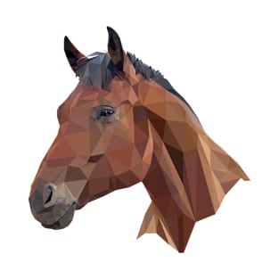 Head of brown horse in geometric design T-Shirt