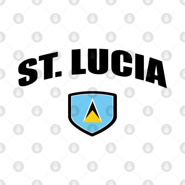 St Lucia National National Flag Shield by IslandConcepts