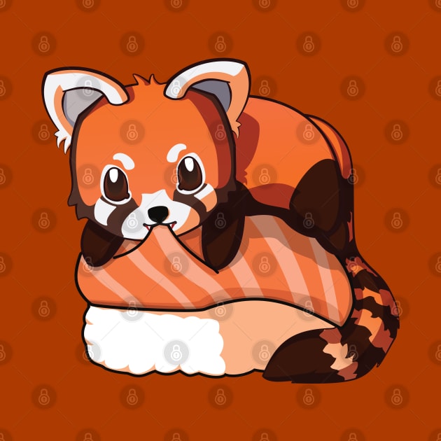 Red Panda Salmon Sushi by Myanko