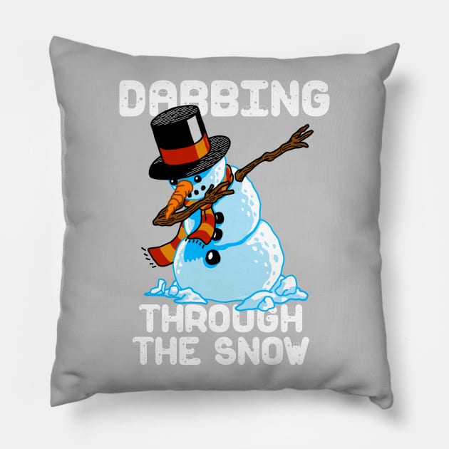 Snowman Dabbing Through The Snow Shirt Christmas Dab Santa Pillow by vo_maria