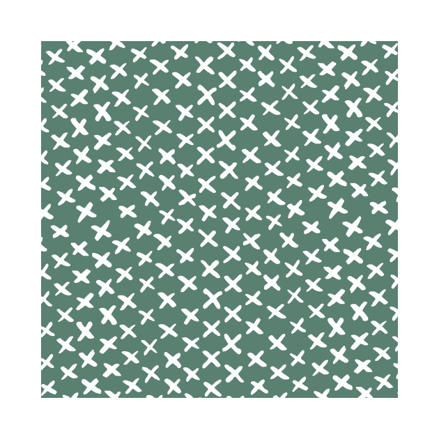 X stitches pattern - green and white by wackapacka