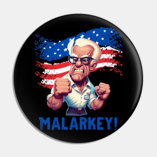 Comic book Angry Biden Malarkey Pin