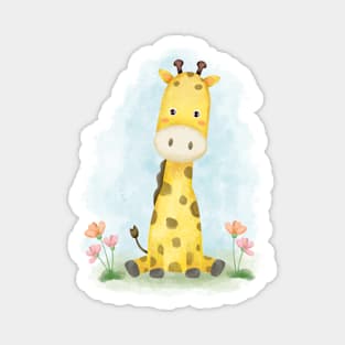 Giraffe Cute Watercolor Magnet