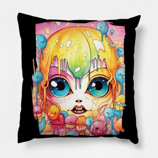 Halloween Candy Zombie Girl Pillow