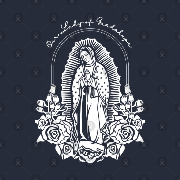 Our Lady of Guadalupe Floral by Little Fishes Catholic Tees