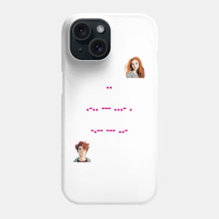 I Love You in Morse Code - Art with Girl and Boy Phone Case