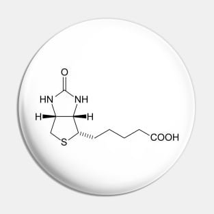 Vitamin B7 Biotin C10H16N2O3S Molecule Pin