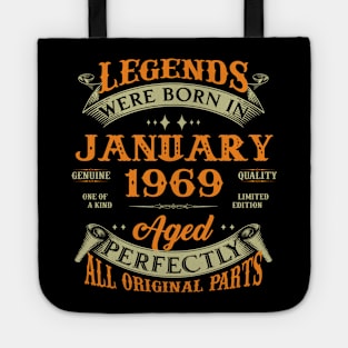 54th Birthday Gift Legends Born In January 1969 54 Years Old Tote