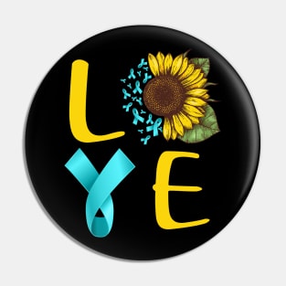 love ptsd sunflower Pin