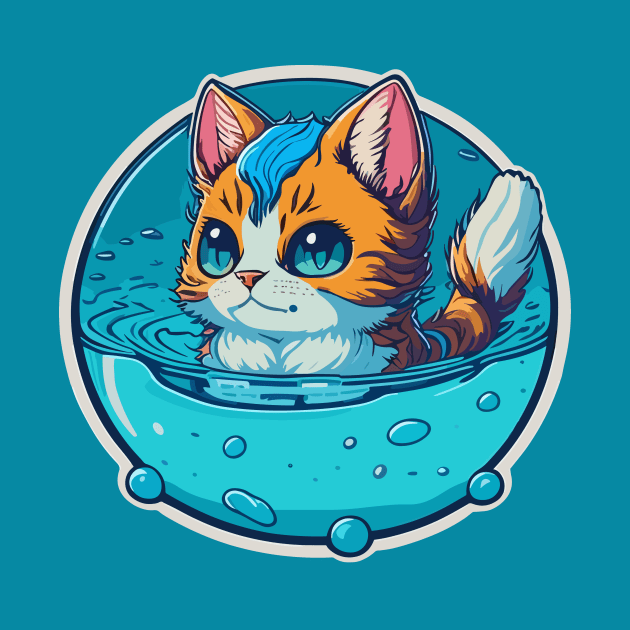 Water Elemental Cat by SpriteGuy95