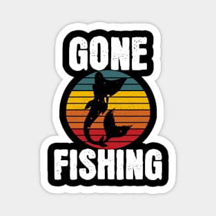 Gone Fishing Mermaid Sunset Magnet