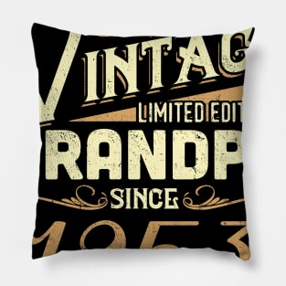 Vintage Grandpa Since 1953 Funny Man Myth Legend Daddy Pillow