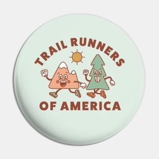 Trail Runners of America Retro Style Vintage Running Graphic Pin