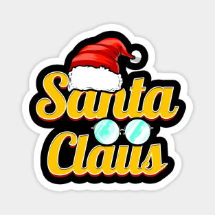 Santa Claus Logo Santas Hat And Glasses Christmas Magnet