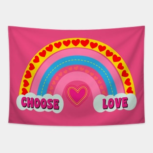 Bohemian Rainbow Choose Love Tapestry