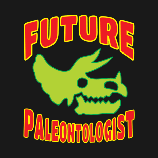 Future Paleontologist Triceratops Dinosaur Green Skull T-Shirt