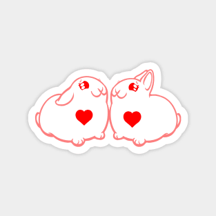 Bunny Love  and Pink and Red and Love All Over Magnet