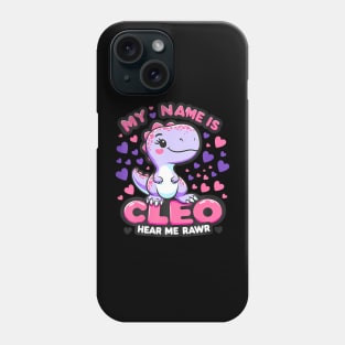 My Name Is Cleo Hear Me Roar TRex Dinosaur Hearts Phone Case