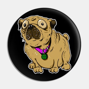 The Worried Pug Dog Pin